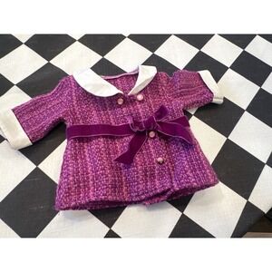 American Girl Purple Tweed Doll Jacket Rebecca Rubin Trim 18 Inch play toy